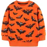 MUJOQE Kinder Halloween Pullover Jungen Fledermaus Sweatshirt Baumwolle Langarm Shirts Oberteile 4 Jahre