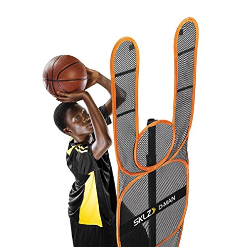 SKLZ D-Man Basketball Defensive Mannequin, Basketball Training, Verstellbare Höhe, Schwarz/Orange, 6.5ft to 8ft / 198cm to 244cm