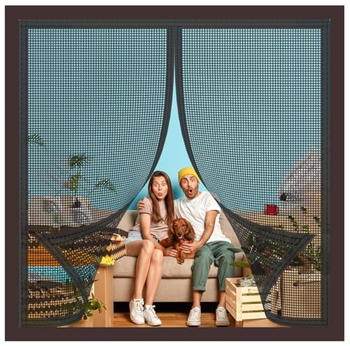 Fliegengitter Fenster 115x60cm Fliegenvorhang Breites Klettband Selbstklebend Magneten Ist Ideal Für Die Küche Fenster Schwarz