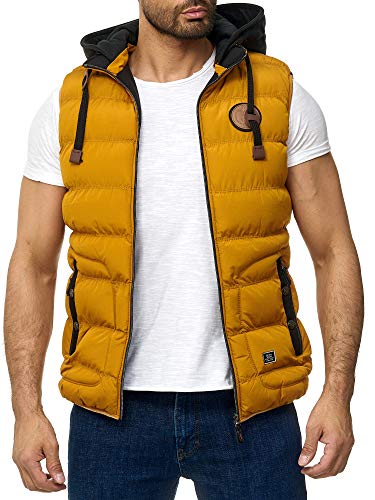 Blackrock Herren Outdoor-Weste - Slim-Fit - Abnehmbare Kapuze und Stehkragen - Moderne Stepp-Weste - Mustard M