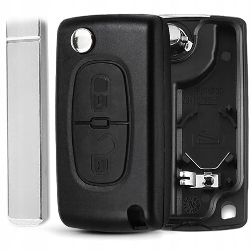 AWPARTS - Autoschlüssel-gehäuse - Funkschlüssel-Gehäuse - KFZ Fernbedienung Gehäuse Kfz-Schlüssel-Gehäuse kompatibel mit Peugeot 207 307 308 Partner