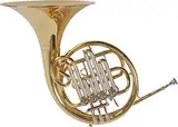 Karl Glaser French Horn, Bb Waldhorn, Goldmessing Mundrohr, 4 Zylinderventile, Koffer,