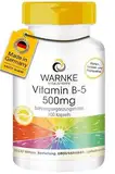 Vitamin B5 500 mg - 100 Kapseln Pantothensäure, Hochdosiert, Vegan | Warnke Vitalstoffe - Deutsche Apothekenqualität