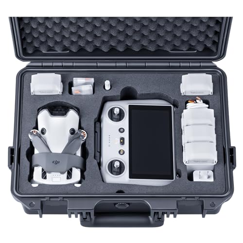 Lykus Titan MM410 Wasserdicht Tasche/Koffer/Case für DJI Mini 4 Pro/Mini 3/Pro und DJI RC 2/RC/RC-N2/N1, Unterstützung 7 Akkus und RC Gurt [NUR Koffer]