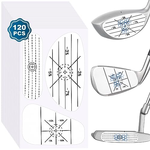 OSDUE Rechtshänder Golf Impact Tape, 360 Stück Golfschläger Schlagaufkleber, Golf Schwungtrainer Trainingshilfen Swing Trainer für Eisen, Holz-Putter, Übungsschwung Trainingshilfe