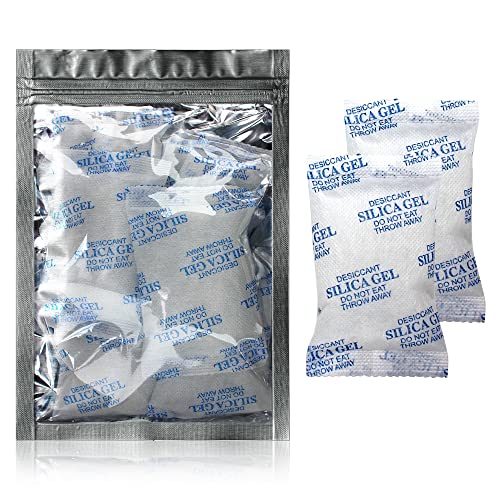 Komodo Silica Gel 50g Beutel, 16 Stück, 800 Gramm Silikat Gel Silicagel wiederverschließbar Zip Kieselgel Luftentfeuchter Trockenmittel Silikatbeutel Silicabeutel ungiftig wiederverwendbar