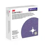 3M Cubitron II Fiberscheibe 982CX Pro, Schleifscheibe für Winkelschleifer, für Metall, 36+ Körnung, Schlitzscheibe mit geriffeltem Backup-Pad klett, 125 mm