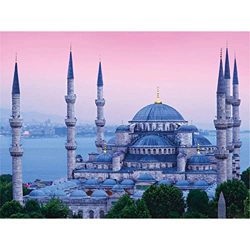 YSCOLOR Diamant Painting 5D DIY Moschee Religion Diamant Malerei Kreuzstich Diamant Mosaik Stickerei Landschaft Kristall Zeichnung Nadel Geschenk Wand Decor 30X40Cm
