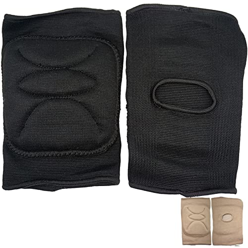 DANCEYOU Knieschoner Tanzen Knieschützer weiche, dick gepolsterte Kniebandage knee pads für Pole Dance Tanz Volleyball Gym für Kinder, Jugendliche und Erwachsene, Schwarz L