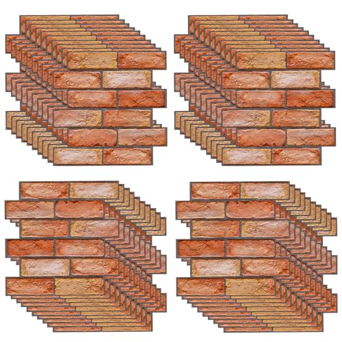 40 Stück 3d Wandpaneele Steinoptik Selbstklebend, 30 × 30 cm Wandverkleidung aus Kunststoffplatten, Wasserdicht PVC Backstein Tapete für Innenbereich, Außenbereich, Geschäftsräume