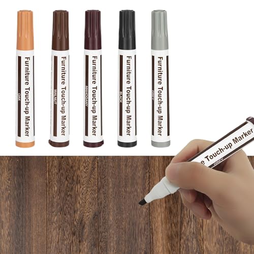 Möbelmarker Ausbesserung,Holzmöbel Reparaturset,Holz Kratzer Reparatur Marker,Filzstift,Reparatur Set für Parkett,Möbelreparatur Set,5pcs