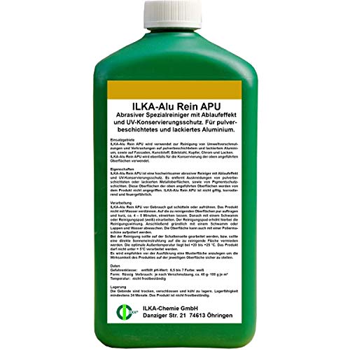 ILKA® - Alu Rein APU abrasiver Reiniger mit Lotuseffekt | 1ltr | für pulverbeschichtetes und lackiertes Aluminium, wie Alu-Fassaden oder Fenster | mit Ablaufeffekt, UV-Schutz