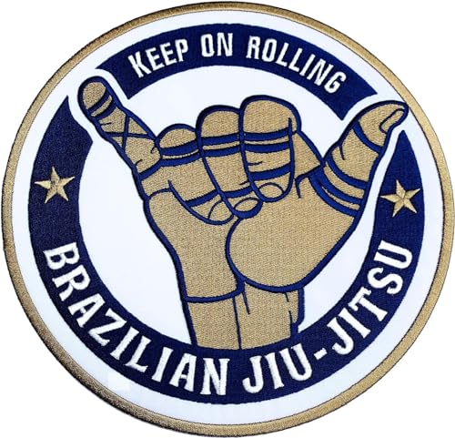 Bestickter Flicken, 9 cm, Motiv: brasilianisches Jiu Jitsu, zum Aufbügeln / Aufnähen