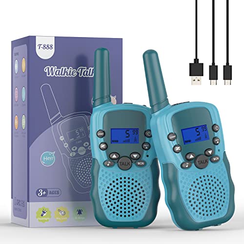 Bakoherp Walkie Talkie Kinder ab 3-12 Jahre, Aufladbar mit 8 Kanäle, Funkgerät Wiederaufladbar mit LED Taschenlampe, VOX Funktion, Klare Stimme für Abenteuer, Camping, Wandern