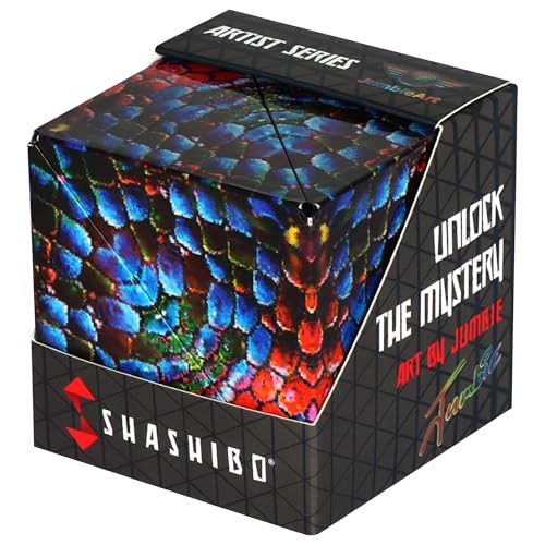 SHASHIBO Formwechsel-Box – Preisgekrönter, patentierter Zappelwürfel mit 36 Seltenerdmagneten – lässt Sich in über 70 Formen verwandeln (Artist Series - The Chameleon)