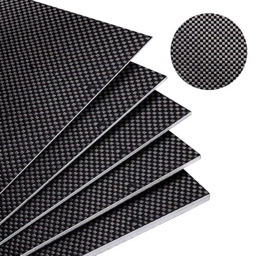 Kalolary Kohlefaserplatte Kohlefaser Platte, 100% 3K Glatte Oberfläche Karbon Carbonfaserplatten für handgefertigte DIY Geldbörsen Modellteil Reparaturplatte (Leinwandbindung, 300 * 300 * 3mm)