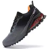 Kricely Traillaufschuhe Herren Leicht Atmungsaktiv Wanderstiefel rutschfest Laufschuhe Outdoor Fitness Straßenlaufschuhe（Grau 43）