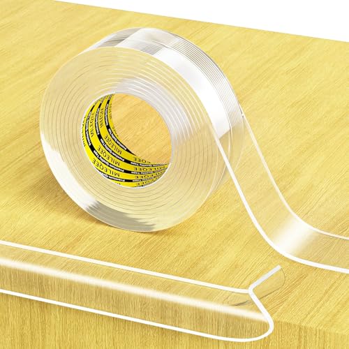 MILEQEE Clear Edge Protector Strip,25mm×2m, Scharfe Kante Wrap Cover Tape, selbstklebend Schutz Stoßfänger Guards für Schrank Tür Schreibtisch Glas Tisch Bett Möbel, Küche Arbeitsplatte, wasserdicht