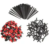 50 Einstellbare Micro Drip Tropfer+50 T-Steckverbinder+50 Gartenschlauch-Erdanker Garten Micro-Drip-System Automatische Bewässerung Tropf Sprinkler Tröpfchenbewässerung DIY bewässerungssystem
