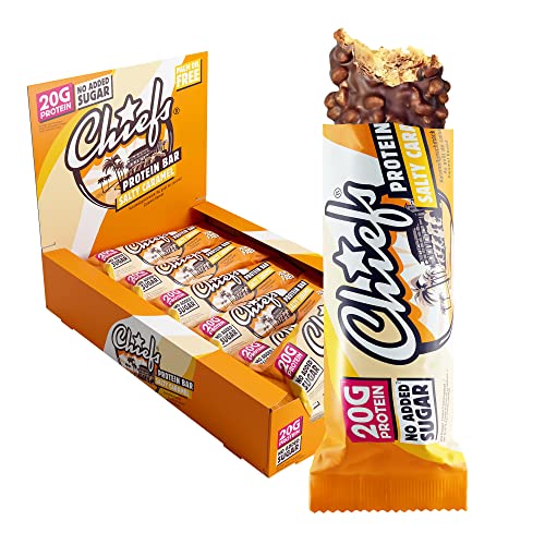 Chiefs Protein Bar mit 20g Protein und 211kcal • Eiweissriegel Low Sugar mit High Protein • 12 x 55g (Salty Caramel)