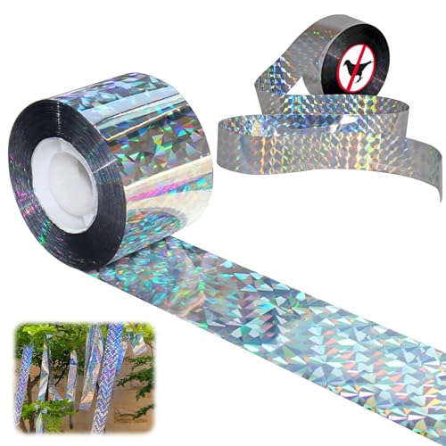 2 Rollen Vogelabwehr Vogelband, Reflektierendes Vogelabwehrband, 80m x 2.4cm Vogelabwehr Vogelband, Vogelabwehr Band,für Protect Häuser, Gärten Höfe Pflanze Frucht