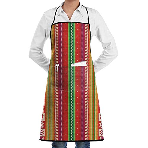 803 Küchenschürze Südamerikanische Bunte Mustervögel Latzschürze Wasserdichte Schürze Herren & Damen Einfach Damen Küchenschürze, Für Gartenarbeit, Restaurant