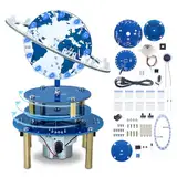 PEMENOL löt Bausatz DIY Rotierender Globe Modell Elektronik Bausatz Erwachsene Dreht Sich, Stellt Die Geschwindigkeit, 4 Lichtstufen Globus Lötprojekt mit USB-Ladeanschluss Erde Kit fer Schulbildung