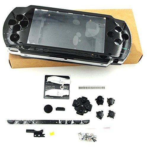 Gehäuse mit Knöpfen und Schraubendrehern für PSP 1000 1001 1002 1003 1004 Fat Phat PSP (schwarz)