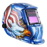 AMTAST Sonnenenergie Schweißhelm Automatik mit breiter Linse Verstellbarer Schattenbereich 4/9-13 für Schweiß-Schleifmaske Blue Eagle Design AST02