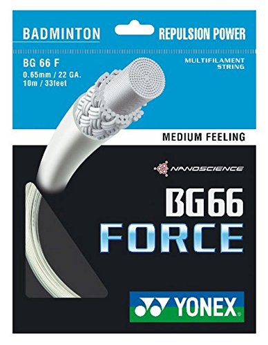 YONEX BG66 Force Badmintonsaite, WeiÃŸ, EinheitsgröÃŸe