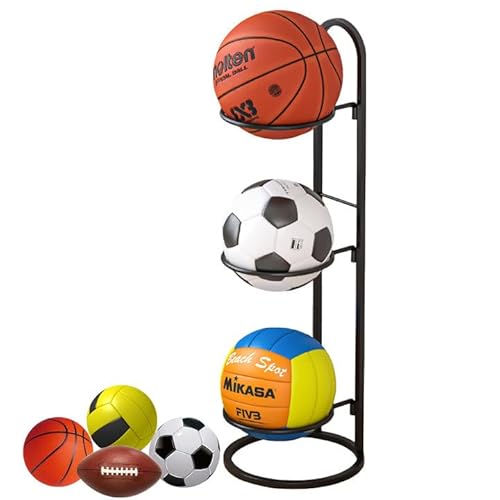 3 Stufiges Ballständer, Ball Aufbewahrung,Innenbereich Ballregal,Vertikale Ballaufbewahrung,Garage Organizer Für Sportgeräte, Abnehmbares Standing Rack Halter,Display Halter Für Fußball Basketball