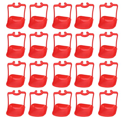 Locadence 20 Stück Hühnertrinkbecher, 7,3 X 6,5 X 9,8 cm, Farbige Hühnertrinkbecher, Hühnerwasser Futterspender für Geflügelzuchtbetriebe für Geflügel, Vögel, Kaninchen (StandortwbZE69-12)