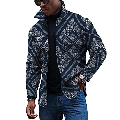 KONG JIMFAN Winter Jacket Men Jeansjacke Herren Hemdgrößen Jacken Herren Winterjacke Herren Jackery Herren Dünne Jacke Blouson Jacke Herren Herren Hemd Weiß Vintage Jacke Herren(Gray,M)