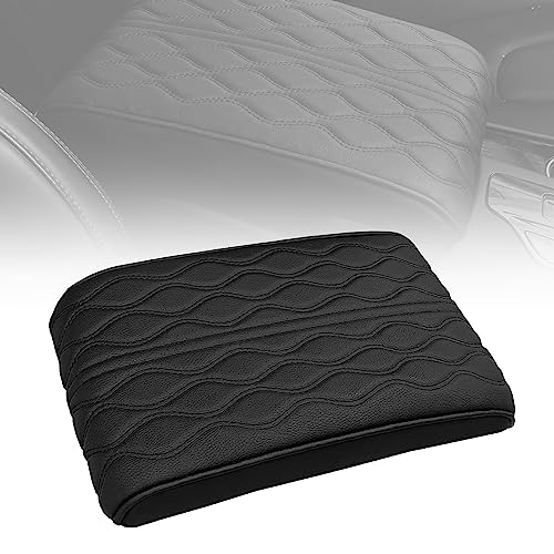 Leather Car Armrest Box Pad, Armlehnenbox aus Gedächtnisschaum für Fahrzeuge, Universal Auto Armlehnen Auflage, Wasserdichte Mittelkonsole Abdeckung für die Meisten Fahrzeuge, SUV, LKW, Autos