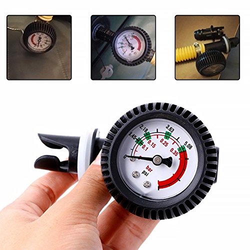 Aufblasbares Schlauchboot-Manometer, Placstic Luftdruckmesser 0-5,08 PSI Barometer für Kajakfahren, Schlauchboot, SUP-Board, Floß