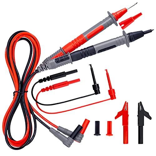 Messleitungen, Messleitungen für multimeter, Prüfsonden, Krokodilklemmen und Mini-Haken, KAIWEETS KET01 Multimeter Zubehör Set (8PCS)