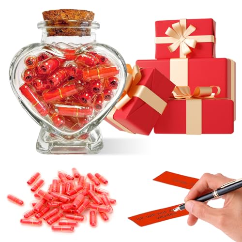 RANJIMA 50 Stück Kapsel Buchstaben Nachricht in einer Flasche,DIY Kapselbrief für Vatertag, Kapsel Buchstaben Liebesbrief Mama Freund Freundin Personalisierte Geschenke für Geburtstag Hochzeit