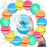 ZQEJEFD 15 Stück Wiederverwendbare Wasserbomben Selbstschließend, Wasserbomben Set Splash Bälle, Silikon Wasserballons Spielzeug für Kinder Erwachsene,Sommer Outdoor Wasserpark Schwimmbad Strand Party