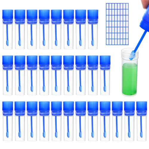 30 Stück Stuhlprobenröhrchen, 15ml Kotprobenröhrchen Hund und Katze, Probenröhrchen mit Löffel, Kotröhrchen Hund, Untersuchungsröhrchen für Stuhlprobe Haustiere zum Testen