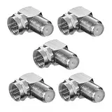 5X SAT F-Stecker | Winkeladapter 90° Grad | F-Buchse 90° | gewinkelt F-Winkelstecker TV | F-Adapter für Antennenkabel Satellitenkabel Koaxialkabel | 5 Stück