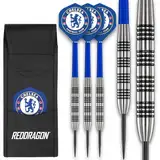 FOCO Offiziell lizenzierte Chelsea FC Flights mit Red Dragon 24 Gramm Wolfram Darts-Set