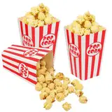 30 Stück Popcorn Tüten, Rot Weiß Gestreift, 7x7x11,5 cm, Süßigkeiten Tüten, Candy Tüten, Partyboxen für Kino, Familienfeier, Geburtstagsfeier und Übernachtungsparty