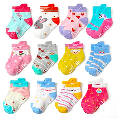 HYCLES ABS Socken Baby Kinder - Socken Jungen Mädchen Anti Rutsch Socken Kind 0-6-12-18 Monate 23-26 27-30 Kaninchen für 3-5 Jahre