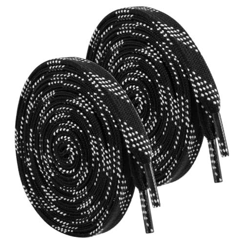 Vidacharmy 1 Paar Schlittschuhe Gewachste Schnürsenkel, Flache，Profi-Schnürsenkelfür Eishockey-Professionelle, 120 Zoll-305CM,Auch FürInlineskates & RollSchuhe. Schwarz