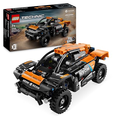 LEGO Technic NEOM McLaren Extreme E Race Car Set, Auto-Spielzeug mit Rückziehmotor für Kinder, baubares Aufziehauto, Technik-Geschenk für Jungs und Mädchen ab 7 Jahren 42166