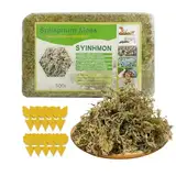 ZOYDP Sphagnum Moos Pflanzen, 500g Spagnummoos für Pflanzen, Sphagnum Moss mit 10 Gelbsticker Trauermücken, Sphagnum Moos Orchideen, Moos für Pflanzen, Moos Sphagnum Erhöhung der Luftfeuchtigkeit