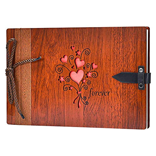 ZEEYUAN Fotoalbum zum Selbstgestalten 80 Seiten 29x19cm Hochzeit Gästebuch Hohlmuster Fotobuch mit Fotoecken als Geschenk zu Valentinstag Geburtstag für Paare Freunde