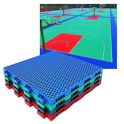 Sportboden 10PCS 30,6 CM/1FT Outdoor Modulare Ineinandergreifende Bodenfliesen Basketballplatz Tennisplatz Volleyballplatz Badmintonplatz DIY Sportbodenbelag (Color : Yellow)