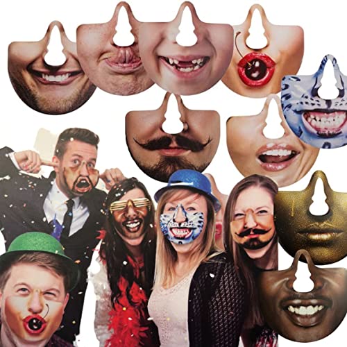 Bada Bing 15er Set Nasenmasken Party Maske Gesichter für Erwachsene Gesichtsmaske - Foto Verkleidung Party Zubehör Geburtstag Deko Feier Fotobox für Hochzeit Spiel Spaß Lustig JGA 21