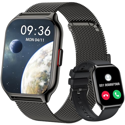 Narcid Smartwatch 2 Zoll für Damen Herren,Fitnesstracker mit Telefonfunktion/Sprachassistent/Message Reminder,Fitnessuhr Puls-Schlaf-Monitor, Sportuhr 100+ Sportmodi IP68 Wasserdicht